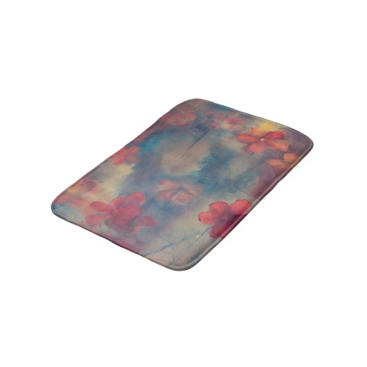 Tapis De Bain Fleurs roses assourdies (Angle)