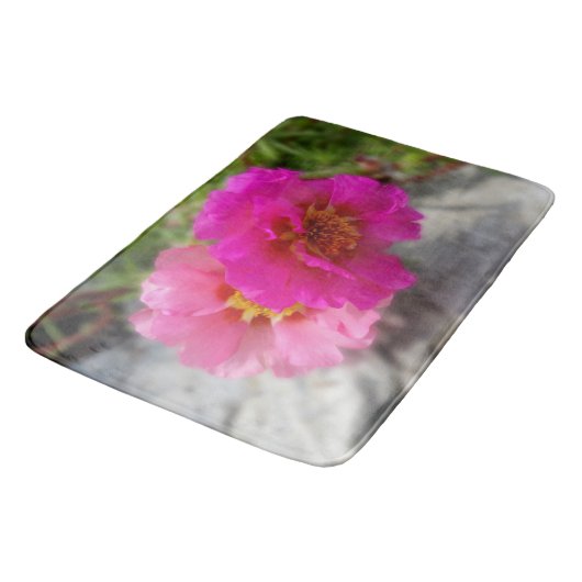 Tapis De Bain Fleurs roses au soleil (Angle)
