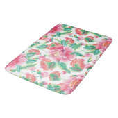 Tapis De Bain Fleurs roses brillantes Fille Motif (Angle)