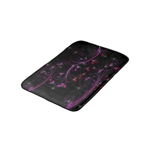 Tapis De Bain Fleurs roses chaudes (Angle)