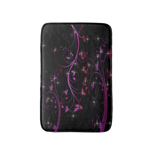 Tapis De Bain Fleurs roses chaudes (Devant (Vertical))