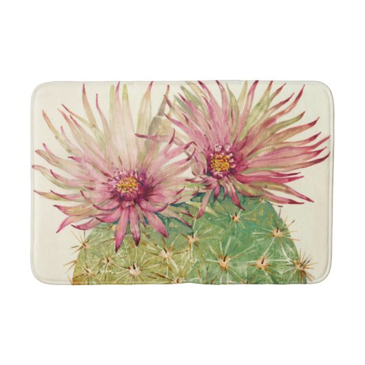 Tapis De Bain Fleurs roses de cactus (Devant)