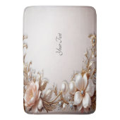 Tapis de bain Fleurs roses et blanches douces (devant Vertical)