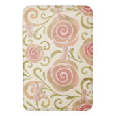 Tapis De Bain Fleurs roses et or avec rubans Roses Princesse (devant Vertical)