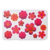 Tapis De Bain Fleurs roses et orange chaudes (Devant)