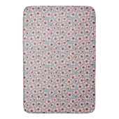 Tapis De Bain Fleurs roses sur fond bleu (devant Vertical)