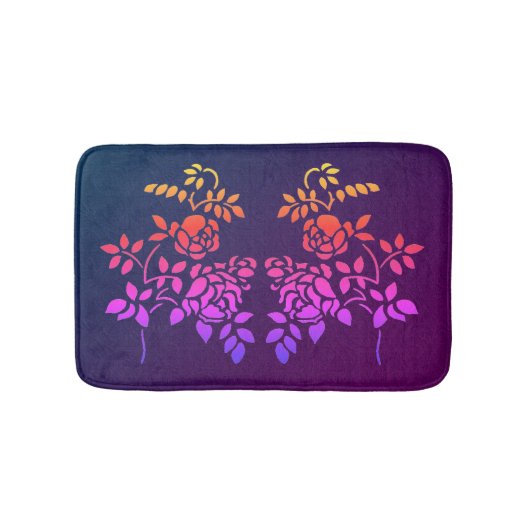 Tapis De Bain Fleurs Roses tendues Couleurs Abstraites (Devant)