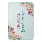 Tapis De Bain Fleurs roses tropicales Florales Maison de plage b (devant Vertical)