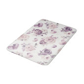 Tapis De Bain Fleurs roses violettes & Cœurs (Angle)