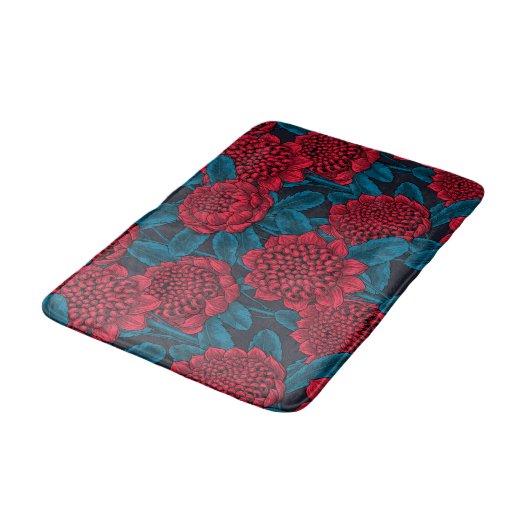 Tapis De Bain Fleurs rouges de waratah (Angle)