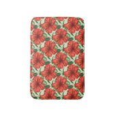 Tapis De Bain Fleurs rouges motifs à fleurs tropicales (Devant (Vertical))