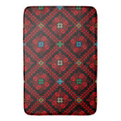 Tapis De Bain Fleurs rouges Palestine Broderie tatreez Motif (devant Vertical)