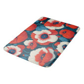 Tapis De Bain Fleurs rouges radiantes et pavots (Angle)