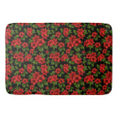 Tapis De Bain Fleurs rouges sur l'arrière - plan noir (Devant)