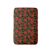 Tapis De Bain Fleurs rouges sur l'arrière - plan noir (Devant (Vertical))
