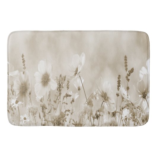 Tapis De Bain Fleurs sauvages beiges (Devant)