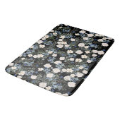 Tapis De Bain Fleurs sauvages d'aquarelle florale bleu rose Feui (Angle)