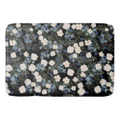 Tapis De Bain Fleurs sauvages d'aquarelle florale bleu rose Feui (Devant)