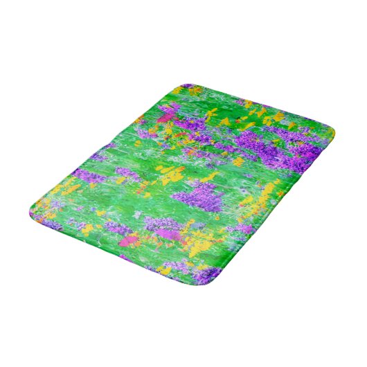 Tapis De Bain Fleurs sauvages d'été dans un champ vert (Angle)