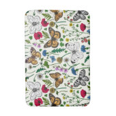 Tapis De Bain Fleurs sauvages et papillons sur blanc (Devant (Vertical))