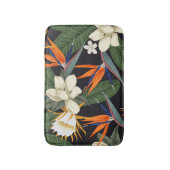 Tapis De Bain Fleurs tropicales, arrière - plan foncé, sans cout (Devant (Vertical))