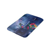 Tapis De Bain Fleurs tropicales, colibri, papillon et étoiles (Angle)