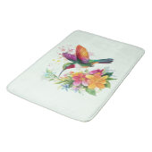 Tapis De Bain Fleurs tropicales des colibris (Angle)