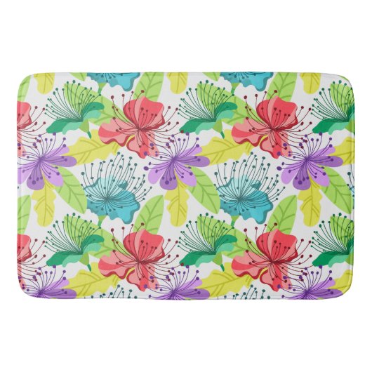 Tapis De Bain Fleurs tropicales sans couture motif (Devant)