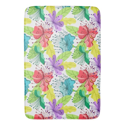 Tapis De Bain Fleurs tropicales sans couture motif (devant Vertical)