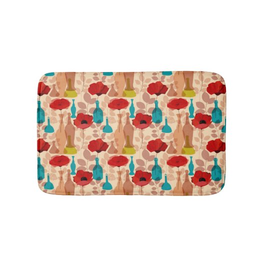 Tapis De Bain Fleurs, vases et bouteilles motif (Devant)