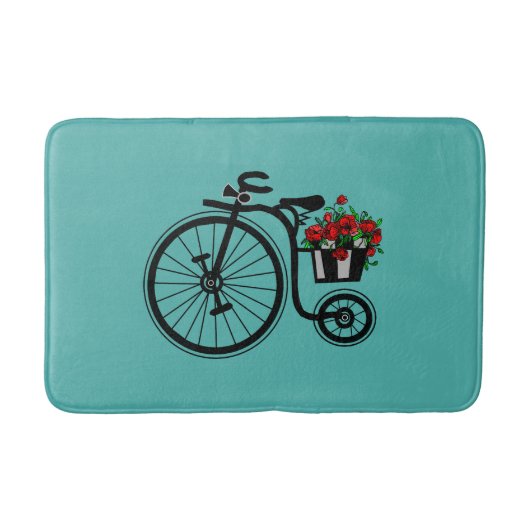 Tapis De Bain Fleurs Vélo Bain Mat (Devant)