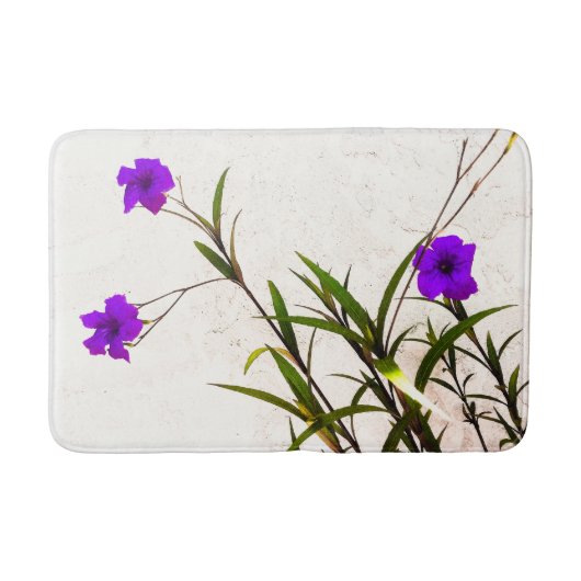 Tapis De Bain Fleurs violettes dans la brise (Devant)