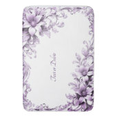 Tapis de bain Fleurs Violettes Élégantes (devant Vertical)