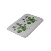Tapis De Bain Fleurs violettes Joli Floral Nature Botanique Gris (Angle)