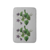 Tapis De Bain Fleurs violettes Joli Floral Nature Botanique Gris (Devant (Vertical))