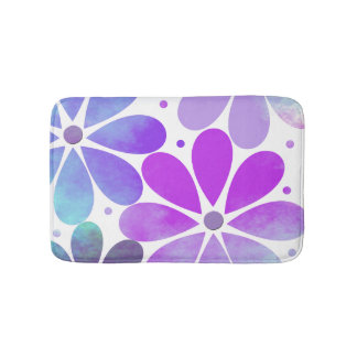Tapis De Bain Fleurs violettes modernes Mat de bain