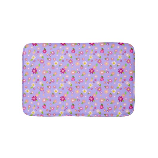 Tapis De Bain Fleurs violettes Petite cuve (Devant)