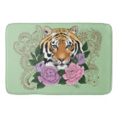 Tapis De Bain Fleurs violettes roses au henné de tigre (Devant)