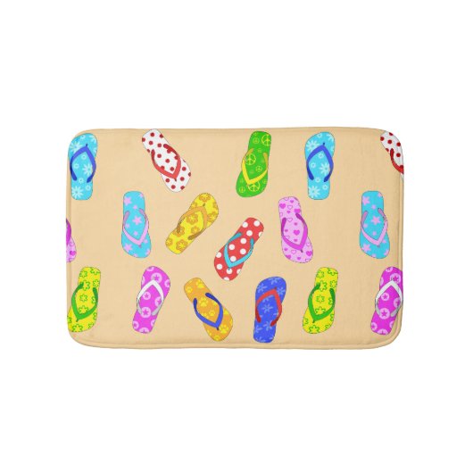 Tapis De Bain Flip Flop Sandals Motif Cute Beach Thème (Devant)