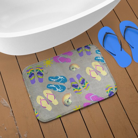 Tapis De Bain Flip Flops Sur La Plage
