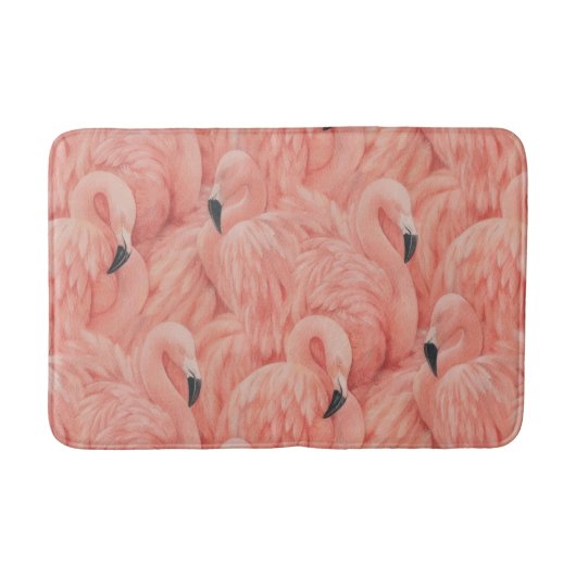 Tapis De Bain Flock of flamingos Memory foam bathmat (Devant)