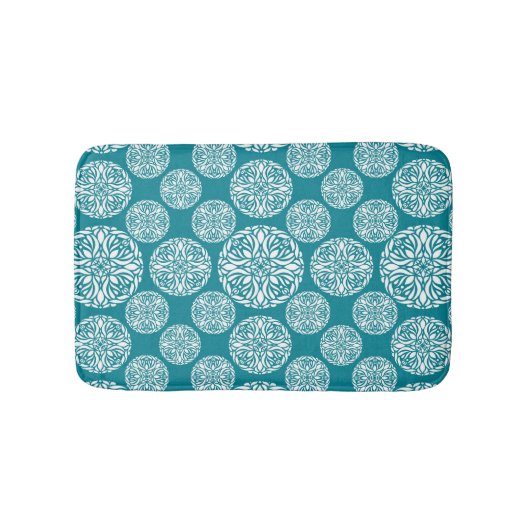 Tapis De Bain Flocon de neige floral d'hiver (Devant)