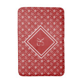 Tapis De Bain Flocon de neige rouge et blanc Monogramme Fêtes de (Devant (Vertical))
