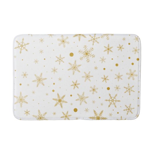 Tapis De Bain Flocon de neige Twinkle 3 -Or & Blanc- (Devant)