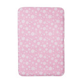 Tapis De Bain Flocons blancs sur motif d'hiver rose pâle (Devant (Vertical))