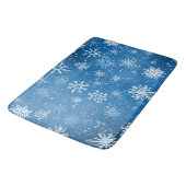 Tapis De Bain Flocons de neige bleus Classique Hiver Blanc (Angle)