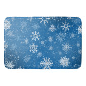 Tapis De Bain Flocons de neige bleus Classique Hiver Blanc (Devant)