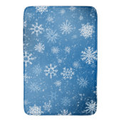 Tapis De Bain Flocons de neige bleus Classique Hiver Blanc (devant Vertical)