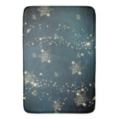 Tapis De Bain Flocons de neige dorés chic vert (devant Vertical)