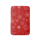 Tapis De Bain Flocons de neige sur l'arrière - plan rouge (Devant (Vertical))